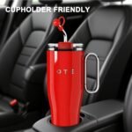 OTE 40 oz Tumbler with Handle and Straw Lid, Reusable Water Bottle, Double Wall Vacuum Stainless Steel Insulated Tumbler for Hot/Cold Beverages(Beige) - Image 5