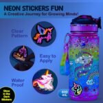 Decorate Your Own Water Bottle for Girls Ages 5-12 -Full Fun Bundle 20 pcs DIY Craft Kit with 1000+ Gems, Unicorn Stickers & Charms - Back to School Gift & Birthday Toy Gifts, Gem Art for Kids - Image 4