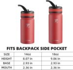 Fanhaw 18 Oz Kids Insulated Water Bottle with Straw Lid – Stainless Steel Double Wall Vacuum, Leak-Proof, BPA-Free Water Bottles for School Boys & Girls(Red) - Image 4