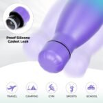 Volhoply 25oz Insulated Water Bottles 1/2/4 Pack, Double Wall Stainless Steel Vacuum Flask Keeps Cold & Hot, BPA Free Leakproof Bottle (Purple Green,2 Pack) - Image 6