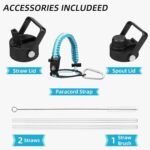 BJPKPK Insulated Water Bottles with Straw Lid, 23oz Metal Water Bottle with 2 lids & Paracord Strap, Double Wall Stainless Steel Vacuum Tumblers, Cups, Mugs, Thermo for Hot& Cold Drinks, Sky - Image 5