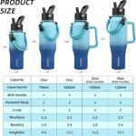 BJPKPK Insulated Water Bottles with Straw Lid, 23oz Metal Water Bottle with 2 lids & Paracord Strap, Double Wall Stainless Steel Vacuum Tumblers, Cups, Mugs, Thermo for Hot& Cold Drinks, Sky - Image 6