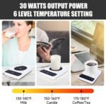 Mug Warmer - Electric Coffee Mug Warmer with Timer,Coffee Cup Warmer for Desk Auto Shut Off,Smart 6-Temperature Control, Coffee Accessories for Coffee Lovers, White - Image 3