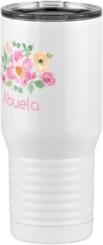 Just So Posh Abuela Flowers Tumbler, Tall Travel Coffee Mug, White 20 oz Polar Camel, Stainless Steel, Vacuum Insulated - Image 3