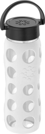 Lifefactory 22-Ounce BPA-Free Glass Water Bottle with Classic Cap and Protective Silicone Sleeve, White - Image 3