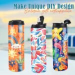 Joyclub 8 Pack Sublimation Water Bottle Blanks Dual Opening 20 oz Sublimation Tumblers with Leakproof Lid and Straw Insulated Stainless Steel Sports Cups - Image 4