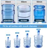 5 Gallon Water Jug Cap 8 PCS Reusable Water Bottle Spout Replacement Lids for 55mm Water Bottles Jug Seal with Strap Non Spill Silicone Water Bottle Cap - Image 3