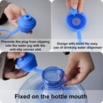 5 Gallon Water Jug Cap 8 PCS Reusable Water Bottle Spout Replacement Lids for 55mm Water Bottles Jug Seal with Strap Non Spill Silicone Water Bottle Cap - Image 4