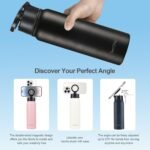 Insulated Water Bottle with Magnetic Phone Holder Compatible with MagSafe and iPhone,Double-Sided Magnet,Hot 12H Cold 24H,Stainless Steel Water Bottle Phone Mount for Sports Travel,27oz (Black) - Image 5