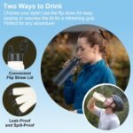 Insulated Water Bottle with Magnetic Phone Holder Compatible with MagSafe and iPhone,Double-Sided Magnet,Hot 12H Cold 24H,Stainless Steel Water Bottle Phone Mount for Sports Travel,27oz (Black) - Image 6