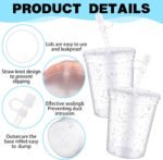 Maxdot 15 Pack Clear Plastic Tumblers with Lids and Straw 16 oz Drinking Reusable Cups with Straw Iced Coffee Cups Water Bottles Mugs Bulk for Wedding Party Birthday Gifts - Image 4