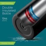 SIPX™ Kids 12 oz Insulated Water Bottle with Straw Lid – Leakproof Stainless Steel, BPA-Free, Easy to Carry – Perfect for School, Camp, Sports & Travel – Black - Image 4