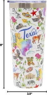 Boston International Rosanne Beck State Collection Stainless Steel Travel Tumbler with Lid, 22-Ounces, Texas - Image 3