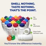 Rolling Sands Reusable Bulk Water Bottles 24 Pack - 20 Oz Sports Water Bottles, USA Made, BPA-Free, Wide Mouth for Easy Cleaning, Dishwasher Safe, Break Resistant - Clear Frost Bottle/Variety Lid - Image 4