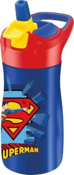 Maped PICNIK - Superman Stainless Steel Drinking Bottle 430 ml - Automatic System with Locking Button - Children's Water Bottle - Durable Stainless Steel - Colour Blue - Image 3