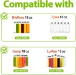 Zukro Silicone Sleeve for Slim 16 oz Juice Bottles 6 Pack, Fit for Epica, Brieftons, Luxfuel & Sursip 18 oz Glass Juicing Water Bottle (Diameter 2.45 In), Better Grip & Protection, 6 Pack - Image 3