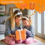 6PCS Orange Stanley Cup Accessories Set Fit for Stanley Cup 30oz 40oz,Including Spill Proof Stopper,Sparkly Silicone Boot,Bow Shape Straw Topper,Personalized Sticker,Handle Charm (Letter U) - Image 6