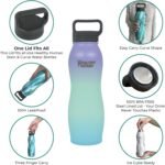 Healthy Human Stainless Steel Curve Water Bottle | 100% BPA Free Thermos for Kids & Adults | Vacuum Insulated Water Bottles | Metal Bottles with Leak Proof Lid (21 oz/ 621 ML, Sunset) - Image 6