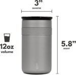 Elemental Artisan Insulated Tumbler, Triple Wall Coffee Travel Mug, Reusable Stainless Steel Coffee Tumbler with Ceramic Lid, Thermal Coffee Cups for Hot (6 Hrs) & Cold (18 Hrs), 12oz - Graphite - Image 3