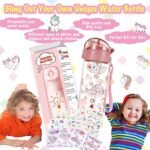 Y YOFUN Decorate Your Own Water Bottle with Tons of Glitter Gem & Unicorn Stickers, BPA Free Tritan Material, 20 oz, Kids Craft Kit & DIY Art, Gift for Girl Age 4 5 6 7 8 9 10 Years Old - Image 3