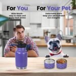 AGH Portable Dog Water Bottle with Detachable Bowl, 32oz Double Wall Vacuum Flask, Purple - Image 5