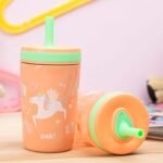 Zak Designs Unicorn Kelso Tumbler Set,Leak-Proof Screw-On Lid with Straw, Bundle for Kids Includes Plastic and Stainless Steel Cups with Bonus Sipper, 3pc Set, Non-BPA - Image 4