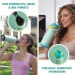 DualSip 32oz Vacuum Insulated Reusable Stainless Steel Water Bottle – 2 Lids (Straw & Chug) Leakproof, BPA Free, Wide Mouth Sports Bottle for Travel, Gym, Hiking, Outdoors, School & Office - Image 5