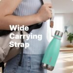 VINUR Kids Water Bottle-12 oz Stainless Steel Double Wall Vacuum Insulated Water Bottle for School-Cola Shape Flask with Carry Rope(Teal) - Image 3