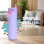 Elemental 24oz Insulated Water Bottle with Straw - 100% Leak-Proof Stainless Steel Core Water Bottles for Travel, Sports and Gym - Double Wall Insulation & BPA Free - Lilac Tie Dye - Image 4