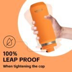 Greylock 20 oz Insulated Water Bottle with Straw Lid, Reusable Stainless Steel Sports Water Bottles with Foldable Handle, Leak Proof, Double-Wall Vacuum Insulation, 24 Hours Cold(Tangerine) - Image 3