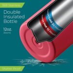 SIPX™ Kids 12 oz Insulated Water Bottle with Straw Lid – Leakproof Stainless Steel, BPA-Free, Easy to Carry – Perfect for School, Camp, Sports & Travel – Red - Image 4