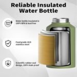 WATERSY 1 Gallon Water Bottle Insulated(Cold for 48 Hrs),BPA Free&Leak Proof,128oz Stainless Steel Water Jug,Big thermo,Large Water Bottle with Handle for Gym,Hiking,Camping&Travel,Olive Green - Image 4