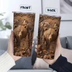 Bear Tumbler 20 oz | 3D Animal Design | Stainless Steel Travel Mug with Leak-Proof Lid and Telescopic Straw | Insulated Cup for Coffee and Tea | Birthday and Christmas Gifts for Men and Women - Image 3