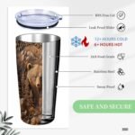 Bear Tumbler 20 oz | 3D Animal Design | Stainless Steel Travel Mug with Leak-Proof Lid and Telescopic Straw | Insulated Cup for Coffee and Tea | Birthday and Christmas Gifts for Men and Women - Image 9