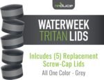 Reduce Waterweek Tritan Replacement Lid Set, 5 Pack – Screw On Design – Fits 14oz and 20oz Waterweek Reusable Water Bottles – Replace Lost or Damaged Lids - Image 3