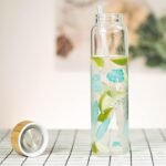 32 oz Glass Water Bottle with Straw, Wide Mouth Borosilicate Glass Bottle with Bamboo Lid and Neoprene Sleeve - Image 3