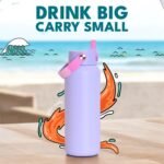 Elemental 40oz Insulated Water Bottle with Straw - 100% Leak-Proof Stainless Steel Core Water Bottles for Travel, Sports and Gym - Double Wall Insulation & BPA Free - Lilac Tie Dye - Image 7