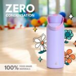 Elemental 40oz Insulated Water Bottle with Straw - 100% Leak-Proof Stainless Steel Core Water Bottles for Travel, Sports and Gym - Double Wall Insulation & BPA Free - Lilac Tie Dye - Image 8