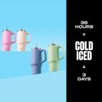 S'well Recycled Stainless Steel Tumbler XL with Straw and Handle, 30oz, Hydrangea Blue, Triple Layered Vacuum Insulated Containers Keeps Drinks Cold for 36 hours and Hot for 9 - Image 3