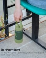 12 oz Insulated Water Bottle with 2 Lids (2-in-1 Straw & Spout Lid, Magnetic Lid), Kids Water Bottle with Strap, Kids Stainless Steel Water Bottle for School, PA-Free, Indigo/Black - Image 5