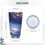 20oz Stainless Steel Tumblers Travel Mug with Lid & Metal Straw Space photo Tumbler Double Wall Vacuum Insulated Tumbler Coffee Mug Cups fit Car Cupholder Cold & Hot Drinks - Image 3