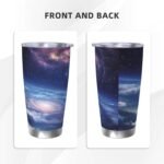 20oz Stainless Steel Tumblers Travel Mug with Lid & Metal Straw Space photo Tumbler Double Wall Vacuum Insulated Tumbler Coffee Mug Cups fit Car Cupholder Cold & Hot Drinks - Image 4