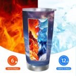 20oz Stainless Steel Tumblers Travel Mug with Lid & Metal Straw Space photo Tumbler Double Wall Vacuum Insulated Tumbler Coffee Mug Cups fit Car Cupholder Cold & Hot Drinks - Image 5
