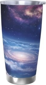 20oz Stainless Steel Tumblers Travel Mug with Lid & Metal Straw Space photo Tumbler Double Wall Vacuum Insulated Tumbler Coffee Mug Cups fit Car Cupholder Cold & Hot Drinks - Image 7