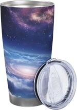 20oz Stainless Steel Tumblers Travel Mug with Lid & Metal Straw Space photo Tumbler Double Wall Vacuum Insulated Tumbler Coffee Mug Cups fit Car Cupholder Cold & Hot Drinks - Image 8