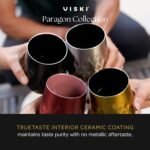 Viski Paragon Stainless Steel Wine Tumbler Cup with Lid, Insulated Wine Glass with Ceramic Coating for Pinot Noir, Chardonnay, Rosé, Wedding Gifts, Outdoor Party, 12 oz, Set of 1, Obsidian Black - Image 5