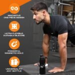 Gymmi Magnetic Water Bottle Phone Holder – One-Piece Silicone Strap for Gym | Holds Phone, Keys & Earbuds | Fits 12–40 oz Bottles (Lady Pink) - Image 4