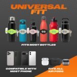 Gymmi Magnetic Water Bottle Phone Holder – One-Piece Silicone Strap for Gym | Holds Phone, Keys & Earbuds | Fits 12–40 oz Bottles (Lady Pink) - Image 5