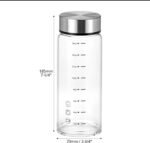 QWORK 16oz Glass Juice Bottles with Stainless Steel Lids, 4 Pack Wide Mouth Reusable Water Bottles, Borosilicate Glass Bottle - Image 3