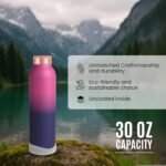 100% Pure Copper Water Bottle for Drinking – 30 oz (900 ml), Leak-Proof & Ayurvedic Benefits – Ombre Pink Finish, Eco-Friendly Copper Drinkware for Yoga, Office, School, Travel - Image 4